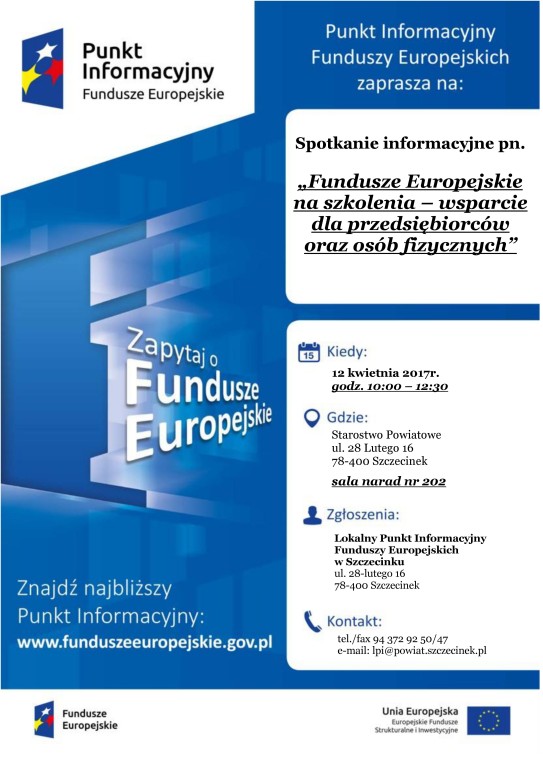 „Fundusze Europejskie na szkolenia – wsparcie dla przedsiębiorców oraz osób fizycznych”